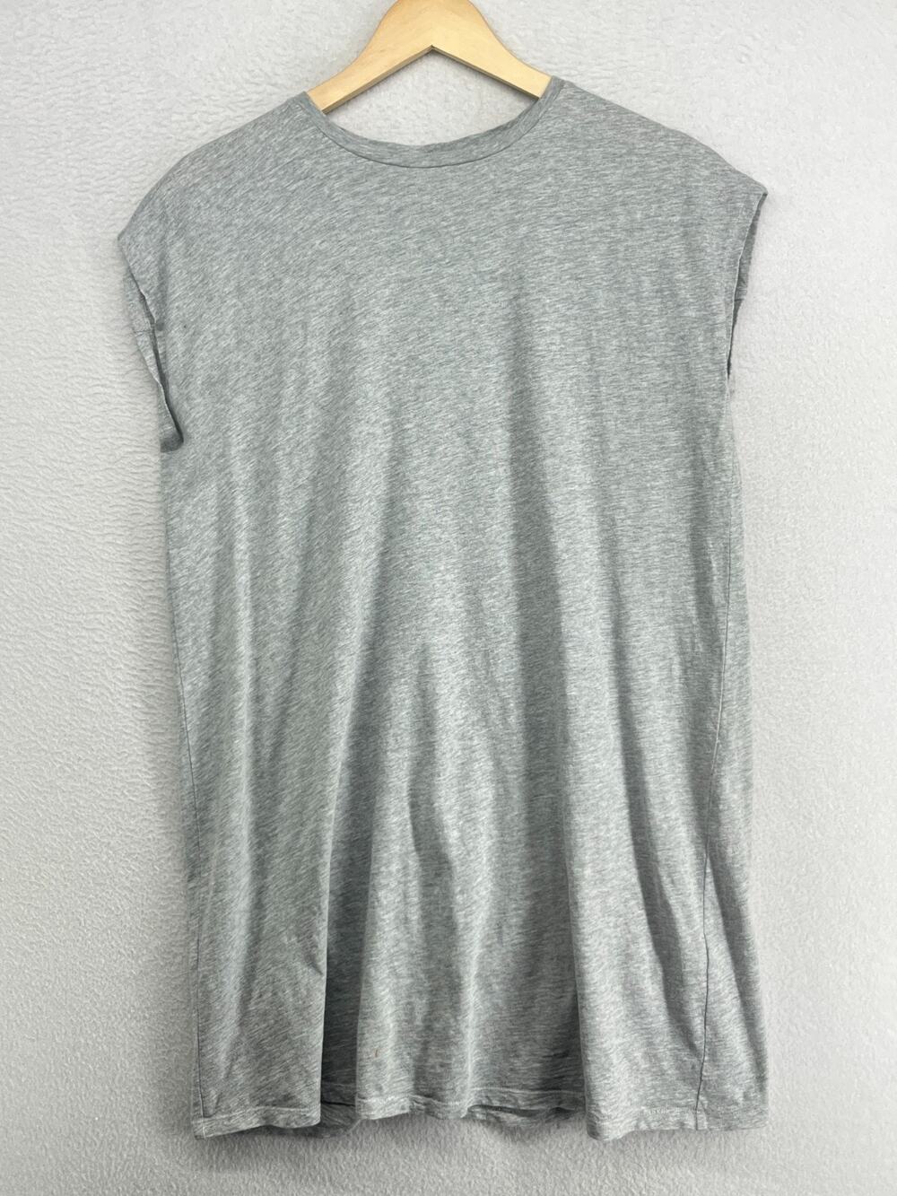 EILEEN FISHER Dress XS Organic Cotton Jersey Tunic Boxy T-Shirtdress Gray